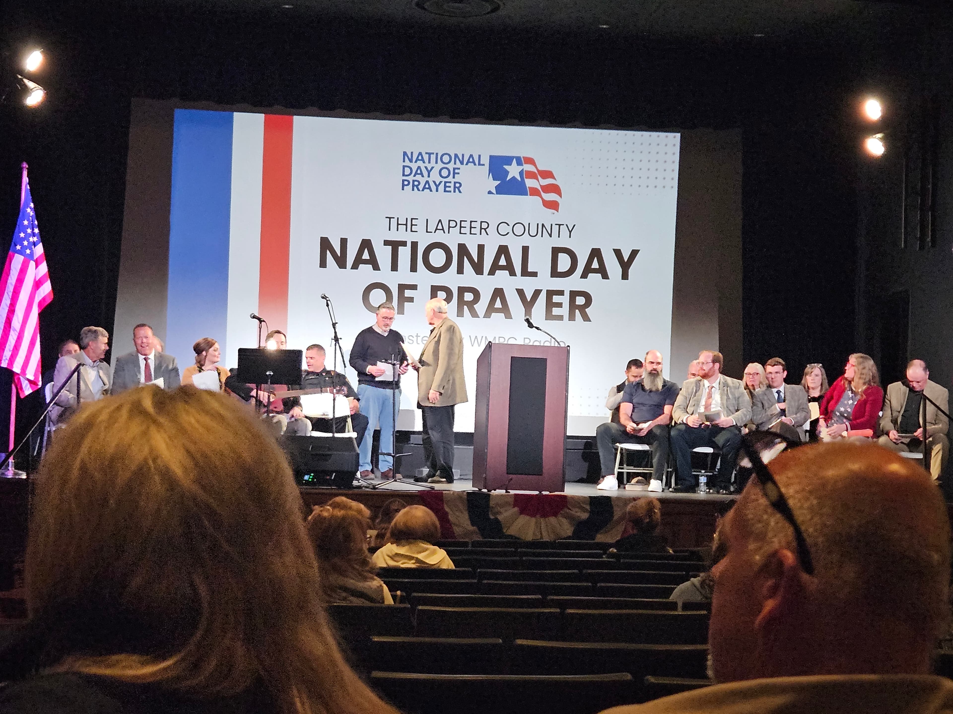 Dave Richardson on stage at a National Day of Prayer event