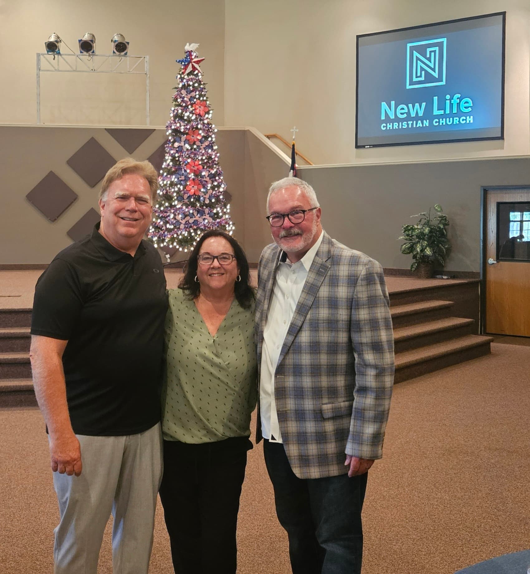 Dave Richardson with members of New Life Christian Church